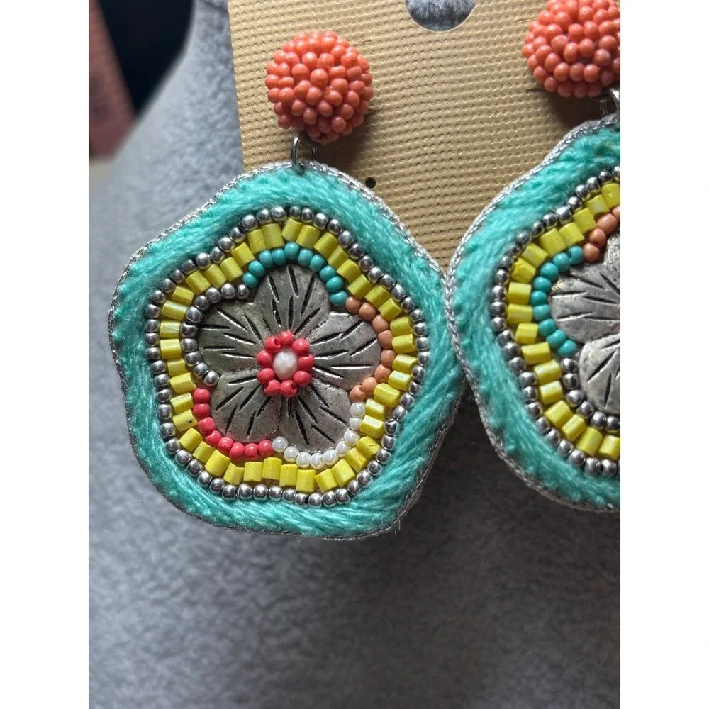 #22. Floral Seed Bead Earrings